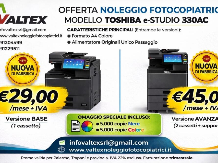Noleggio Fotocopiatrice Toshiba a Palermo e Trapani: Offerta Esclusiva con Omaggio Speciale – WhatsApp Image 2026-03-19 at 09.34.56