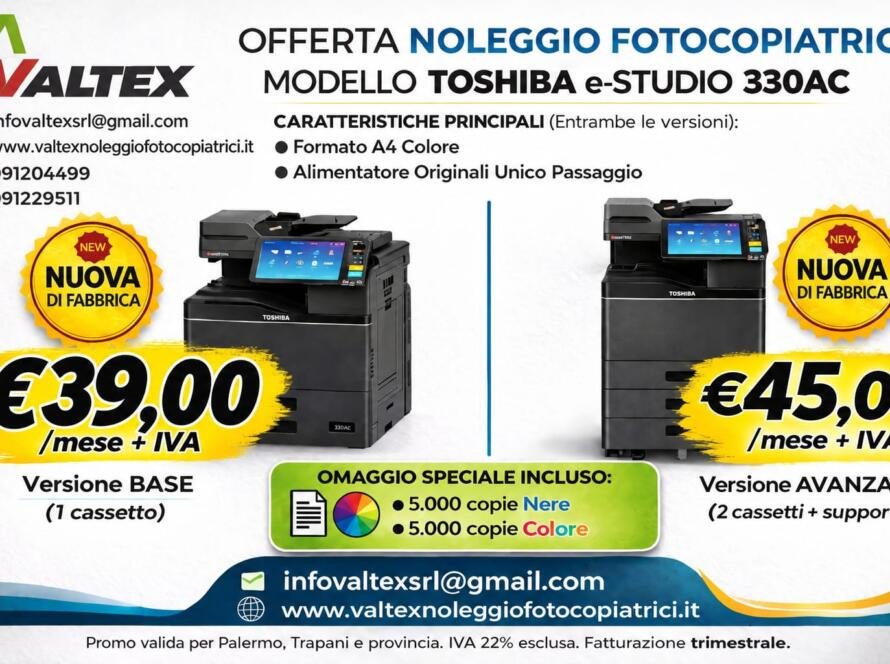 Noleggio Fotocopiatrice Toshiba a Palermo e Trapani: Offerta Esclusiva con Omaggio Speciale – WhatsApp Image 2026-09-22 at 16.22.40